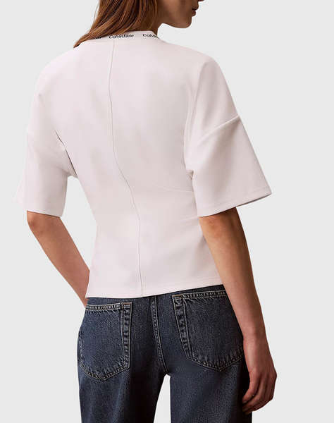 CALVIN KLEIN JEANS SS LOGO NECK DETAIL INTERLOCK TO