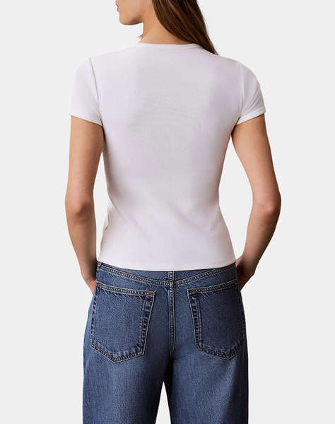 CALVIN KLEIN JEANS SS CONTOUR RIB LOGO RINGER TEE