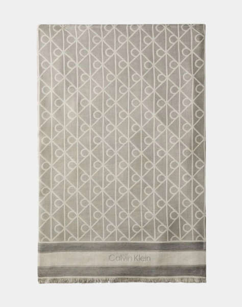 CALVIN KLEIN JEANS EMBLEM AOP JACQUARD SQUARE SCARF