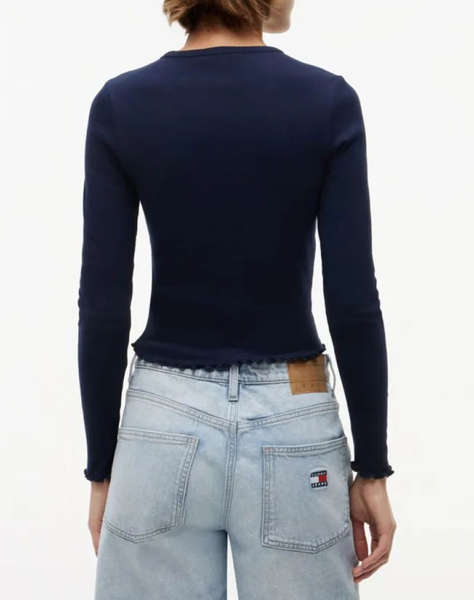 TOMMY JEANS TJW SLIM SH LETTUCE EDGE RIB LS