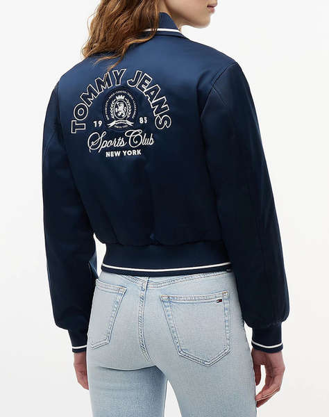 TOMMY JEANS TJW COLLAR SATIN VARSITY JACKET
