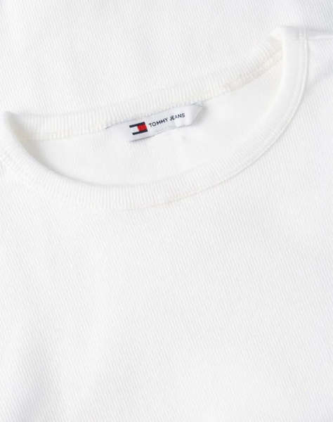 TOMMY JEANS TJW SLIM SH LETTUCE EDGE RIB LS