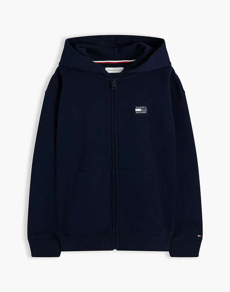 TOMMY HILFIGER TONAL FLAG ZIP THROUGH HOODIE