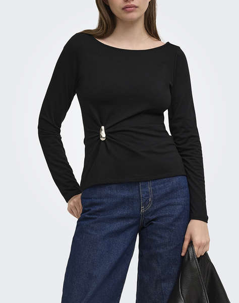 ONLY ONLELENA L/S BOATNECK METAL TOP JRS NOOS