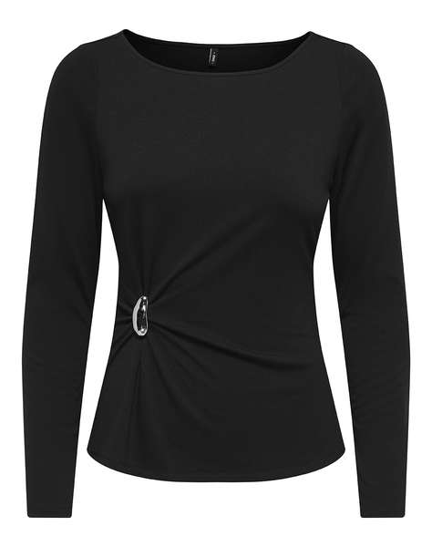 ONLY ONLELENA L/S BOATNECK METAL TOP JRS NOOS