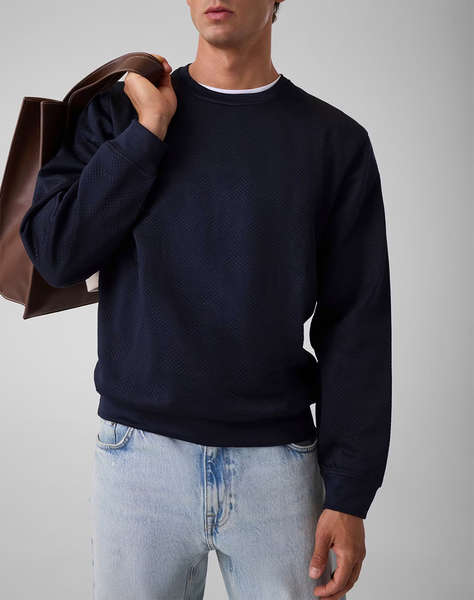 GUESS CN LS ALL OVER JACQUARD SWEATS Мъжки суитшърт