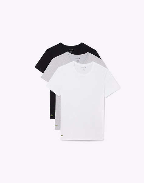 LACOSTE КОМПЛЕКТ 3 БРОЯ БЕЛЬО T-SHIRT С КЪС РЪКАВ UNDERWEAR TEE-SHIRT