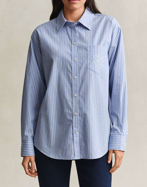 GANT РИЗА С ДЪЛЪГ РЪКАВ REL CLASSIC POPLIN STRIPE SHIRT