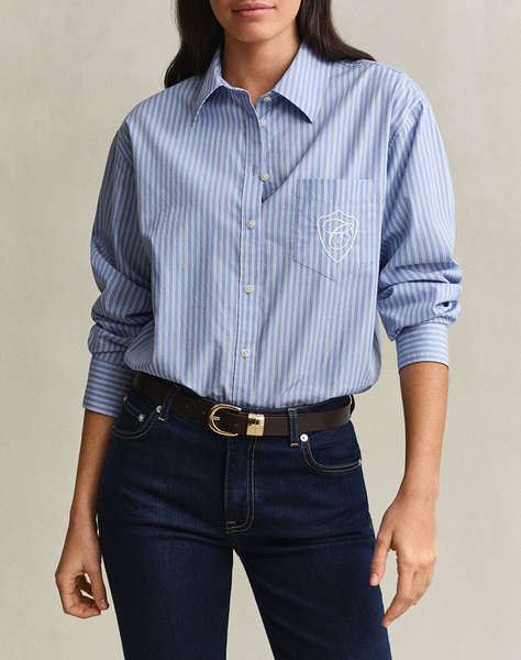 GANT РИЗА С ДЪЛЪГ РЪКАВ REL CLASSIC POPLIN STRIPE SHIRT