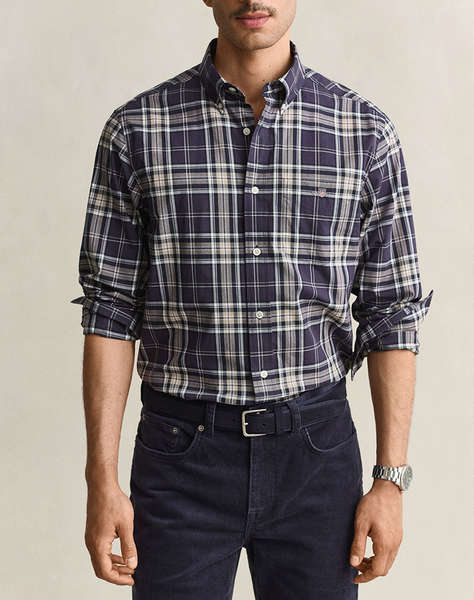 GANT РИЗА С ДЪЛЪГ РЪКАВ REG POPLIN CHECK SHIRT