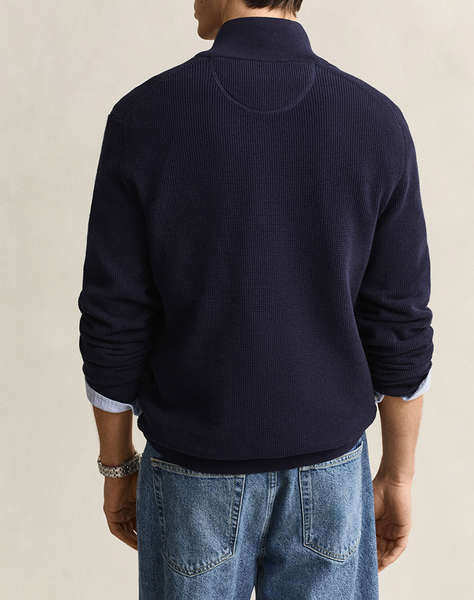 GANT ПУЛОВЕР С ДЪЛЪГ РЪКАВ MICRO TEXTURED COTTON HALF ZIP