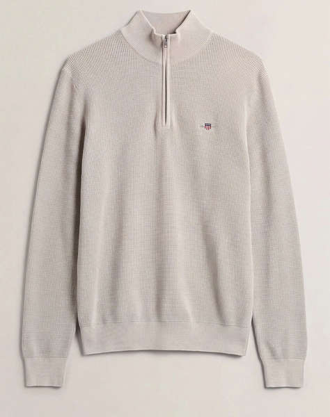 GANT ПУЛОВЕР С ДЪЛЪГ РЪКАВ MICRO TEXTURED COTTON HALF ZIP