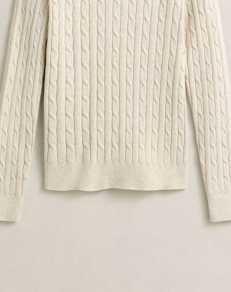 GANT ПУЛОВЕР С ДЪЛЪГ РЪКАВ STRETCH COTTON CABLE C-NECK