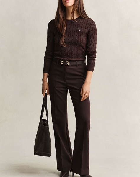 GANT ПУЛОВЕР С ДЪЛЪГ РЪКАВ STRETCH COTTON CABLE C-NECK