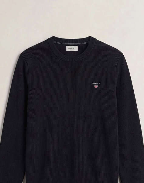 GANT ПУЛОВЕР С ДЪЛЪГ РЪКАВ MICRO TEXTURED COTTON C-NECK