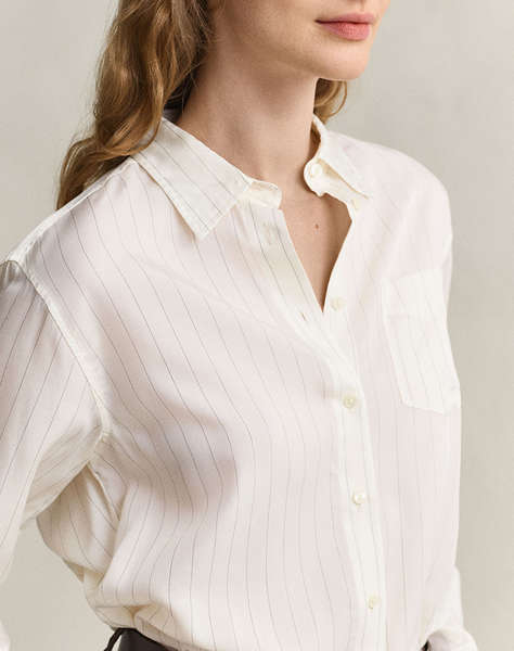 GANT РИЗА С ДЪЛЪГ РЪКАВ PINSTRIPE BACK FOLD DETAIL SHIRT