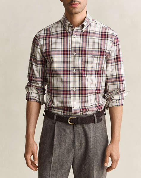 GANT РИЗА С ДЪЛЪГ РЪКАВ REG POPLIN CHECK SHIRT