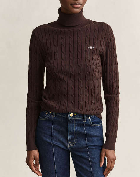 GANT ПУЛОВЕР С ДЪЛЪГ РЪКАВ STRETCH COTTON CABLE TURTLENECK