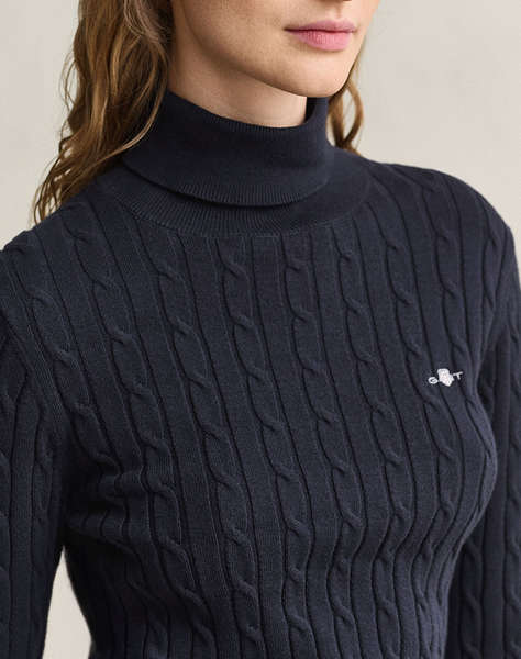 GANT ПУЛОВЕР С ДЪЛЪГ РЪКАВ STRETCH COTTON CABLE TURTLENECK