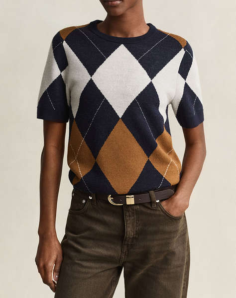GANT ПУЛОВЕР С КЪС РЪКАВ WOOL ARGYLE C-NECK SS