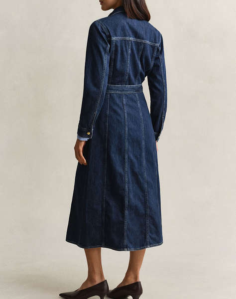 GANT РОКЛЯ BELTED DENIM MIDI DRESS