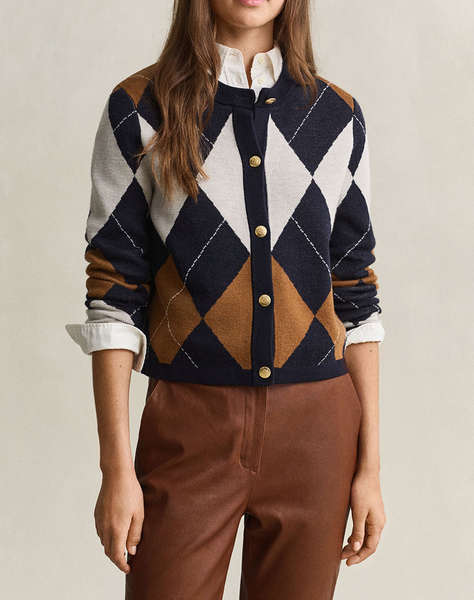 GANT ЖИЛЕТКА ПЛЕТЕНА ARGYLE C-NECK CARDIGAN