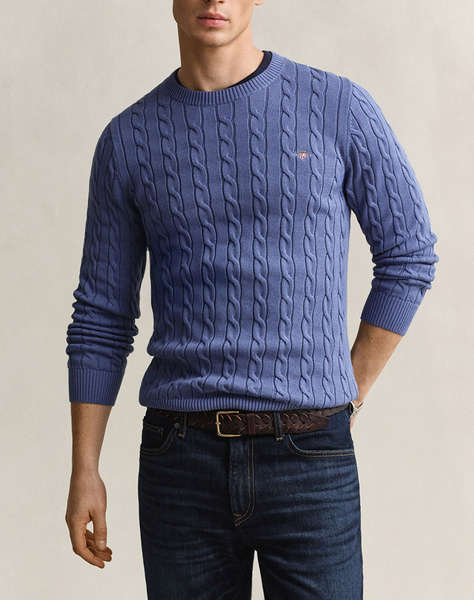 GANT ПУЛОВЕР С ДЪЛЪГ РЪКАВ COTTON CABLE C-NECK