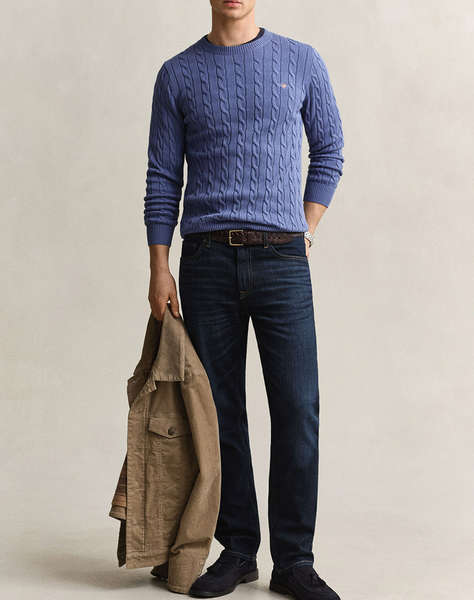 GANT ПУЛОВЕР С ДЪЛЪГ РЪКАВ COTTON CABLE C-NECK
