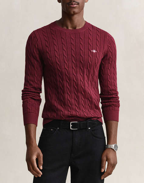 GANT ПУЛОВЕР С ДЪЛЪГ РЪКАВ COTTON CABLE C-NECK