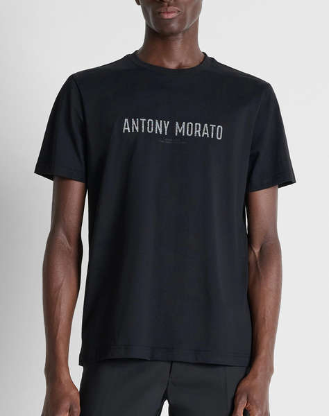 ANTONY MORATO MMKS02695FA100240 T-SHIRT REGULAR FIT IN JERSEY COTTON FABRIC WITH MATT PLASTIC AND FLOCK PRINT БЛУЗА ЗА МЪЖЕ