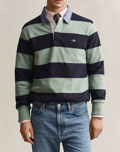 GANT БЛУЗА С ДЪЛЪГ РЪКАВ REG CHAMBRAY STRIPE HEAVY RUGGER