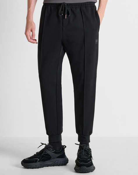 ANTONY MORATO MMFP00433FA150168 FLEECE TROUSERS CARROT FIT IN INTERLOCK COTTON BLEND FABRIC WITH LOGOED METAL BADGE АНЦУГ ЗА МЪЖЕ