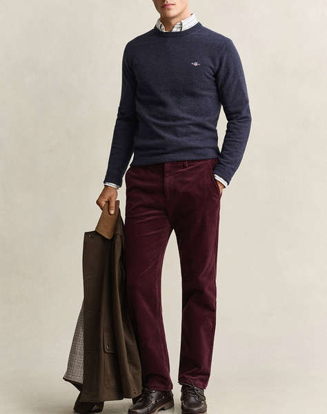 GANT ПУЛОВЕР С ДЪЛЪГ РЪКАВ SUPERFINE LAMBSWOOL C-NECK