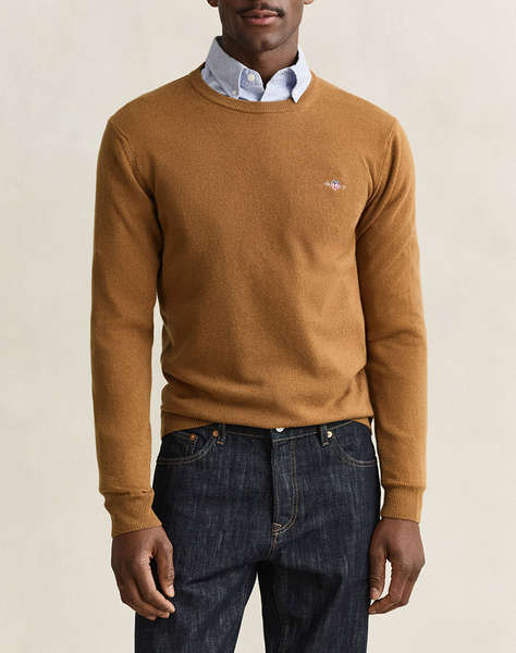 GANT ПУЛОВЕР С ДЪЛЪГ РЪКАВ SUPERFINE LAMBSWOOL C-NECK