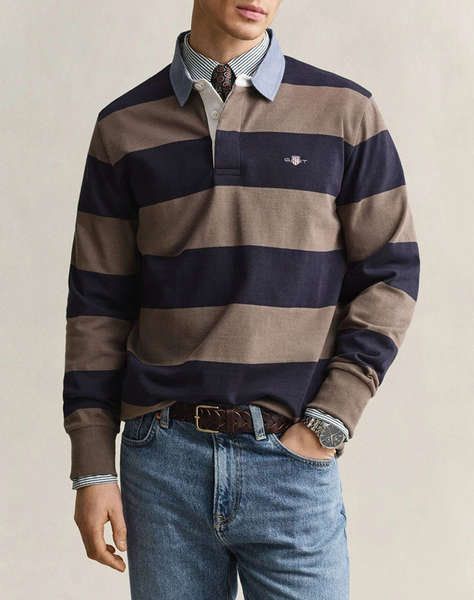 GANT БЛУЗА С ДЪЛЪГ РЪКАВ REG CHAMBRAY STRIPE HEAVY RUGGER