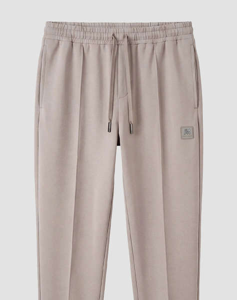 ANTONY MORATO MMFP00433FA150168 FLEECE TROUSERS CARROT FIT IN INTERLOCK COTTON BLEND FABRIC WITH LOGOED METAL BADGE АНЦУГ ЗА МЪЖЕ