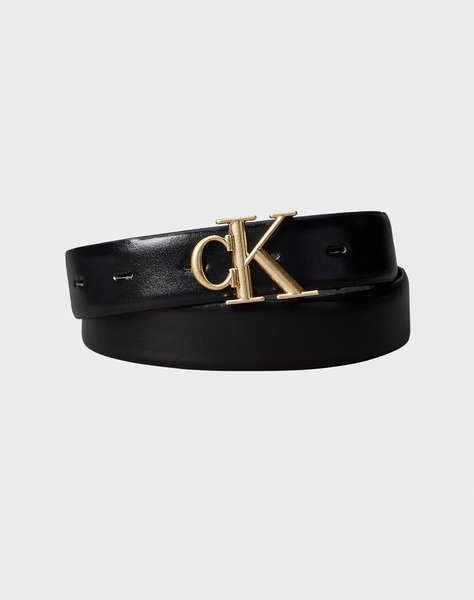 CALVIN KLEIN JEANS ROUND CK BUCKLE 30MM BELT SMOOTH