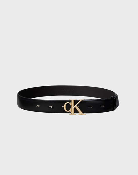 CALVIN KLEIN JEANS ROUND CK BUCKLE 30MM BELT SMOOTH