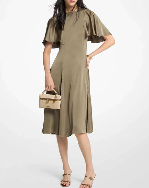 MICHAEL KORS CAPE SLEEVE MIDI DRESS