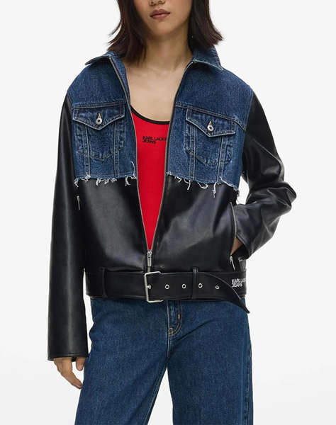 KARL LAGERFELD JEANS KLJ MIXED MATERIAL JACKET