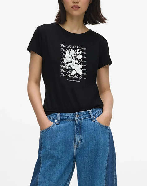 KARL LAGERFELD KLJ SLIM TEE FLOCKED FLORAL