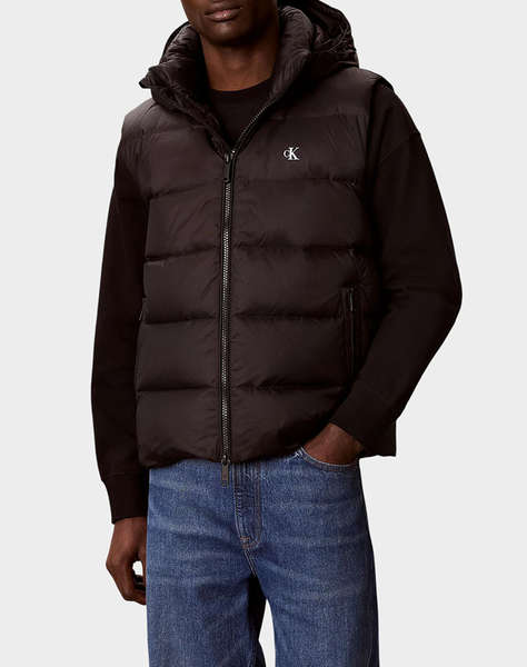 CALVIN KLEIN JEANS SVLS NYLON ZIP OFF HOOD DOWN PUF