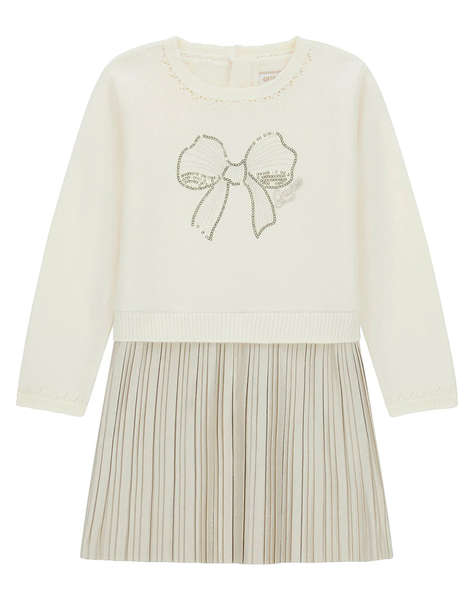 GUESS MIXED FABRIC LS DRESS РОКЛЯ ЗА ДЕЦА GIRL