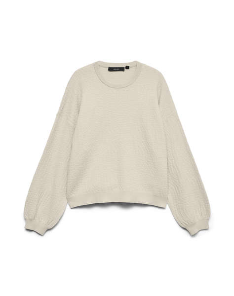 VERO MODA VMNANCY JAQUARD LS O-NECK PULLOVER BOO