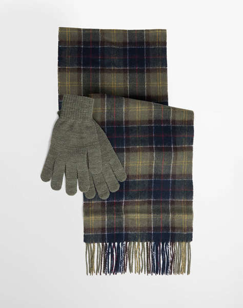BARBOUR BARBOUR TARTAN SCARF & GLOVE GIFT SET