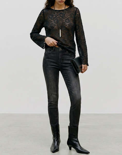 VERO MODA VMBLOOM LACE L/S BOAT NECK TOP WVN