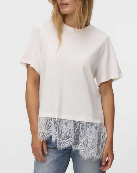 VERO MODA VMBRIT SS O-NECK LACE T-SHIRT JRS
