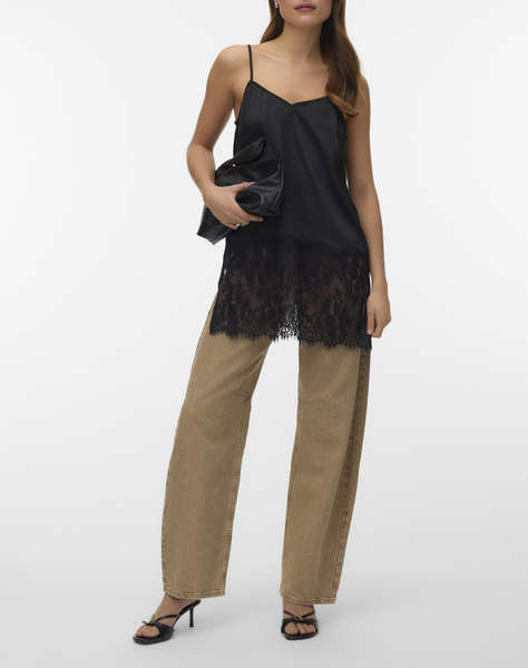 VERO MODA VMOLLIE LACE LONG SINGLET TOP WVN