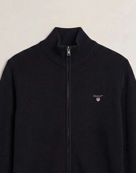 GANT ПЛЕТЕНА ЖИЛЕТКА MICRO TEXTURED COTTON ZIP CARDIGAN