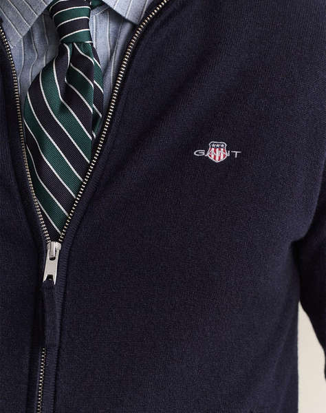 GANT ПЛЕТЕНА ЖИЛЕТКА SUPERFINE LAMBSWOOL ZIP CARDIGAN
